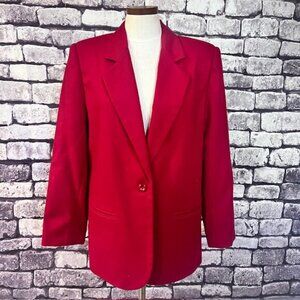 Sag Harbor Red Long Sleeve Fully Lined Jacket Size 12